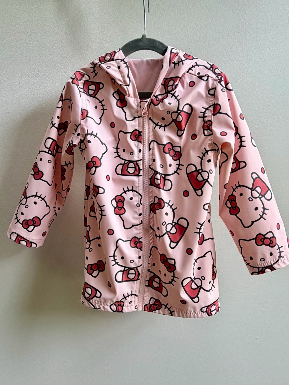 Hello Kitty Light Pink Hooded Kids Zip Jacket